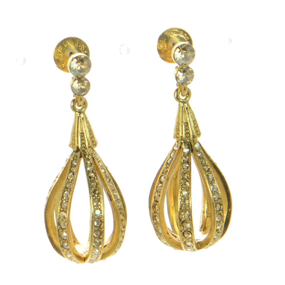 Oscar De La Renta Crystal Drop Earrings
